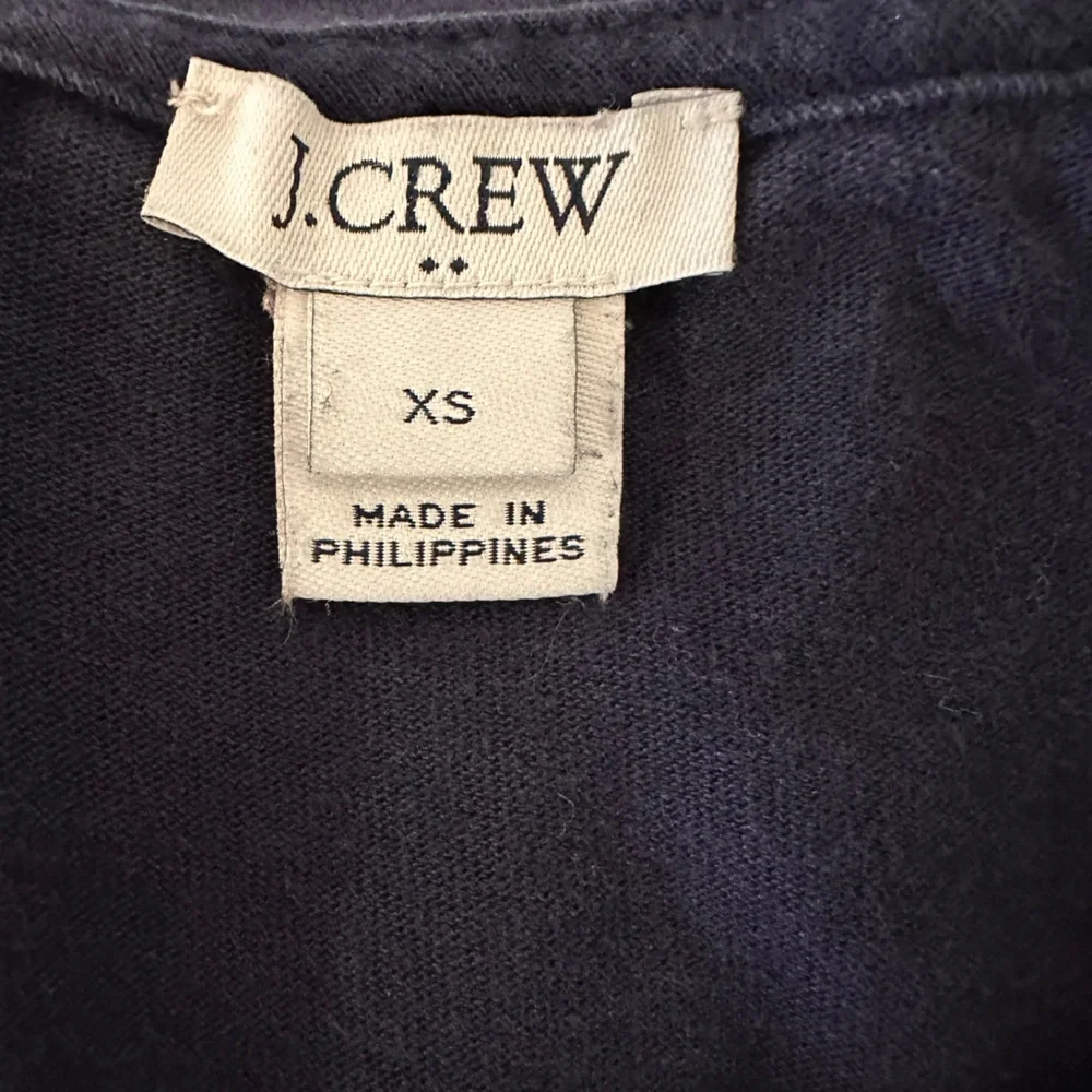 J.Crew Navy Shift Dress Gingham Bell Sleeve Coastal Preppy XS